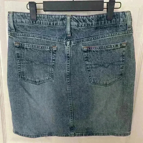 LEI Denim Blue Jean Skirt Vintage 90s Y2K Juniors 17" Length Size 9 - Picture 4 of 9